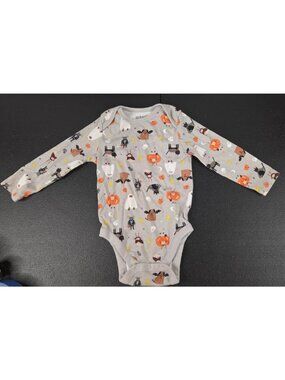 Old Navy Unisex 6-12 Month One Piece Long Sleeve Halloween Print Bodysuit